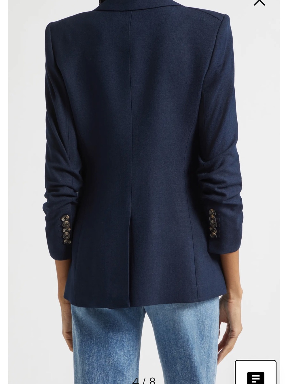 Veronica Beard Dark Navy Single-Button Blazer - Picture 3 of 9
